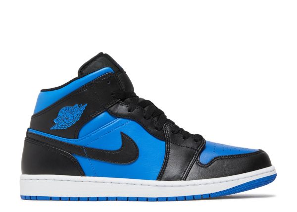 AIR JORDAN 1 MID 'BLACK ROYAL BLUE'